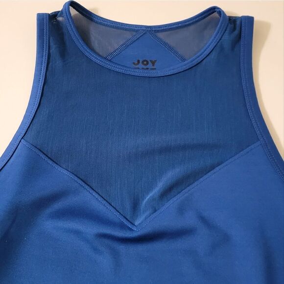 JoyLab Women's Blue Workout Tank Top with Mesh - Picture 8 of 12